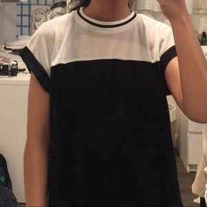 Black and white jersey style top